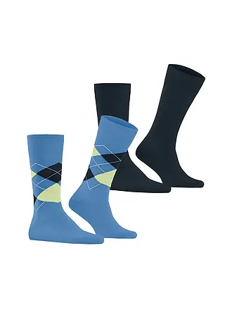 BURLINGTON | Chaussettes homme EVERYDAY, lot de 2 paires, tailles 40-46, gris chiné | blau